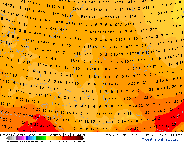 Height/Temp. 850 hPa ECMWF  03.06.2024 00 UTC