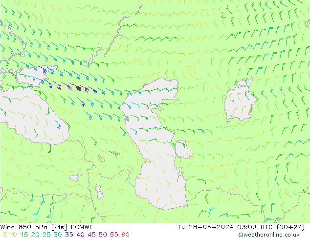 Wind 850 hPa ECMWF di 28.05.2024 03 UTC