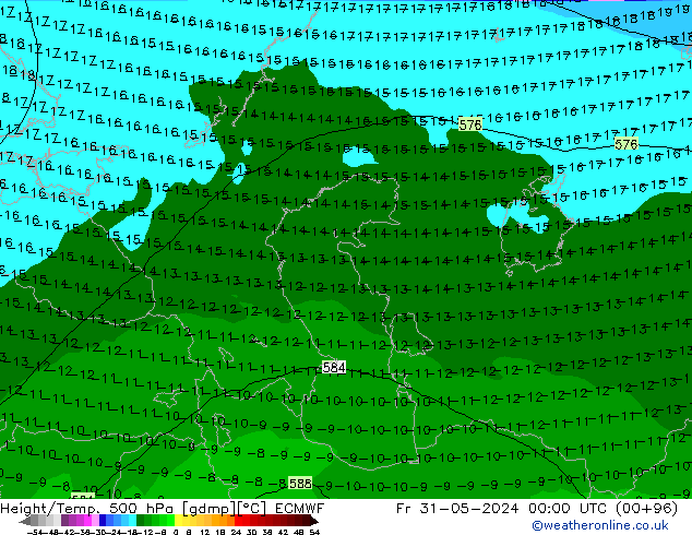 Z500/Rain (+SLP)/Z850 ECMWF Sex 31.05.2024 00 UTC