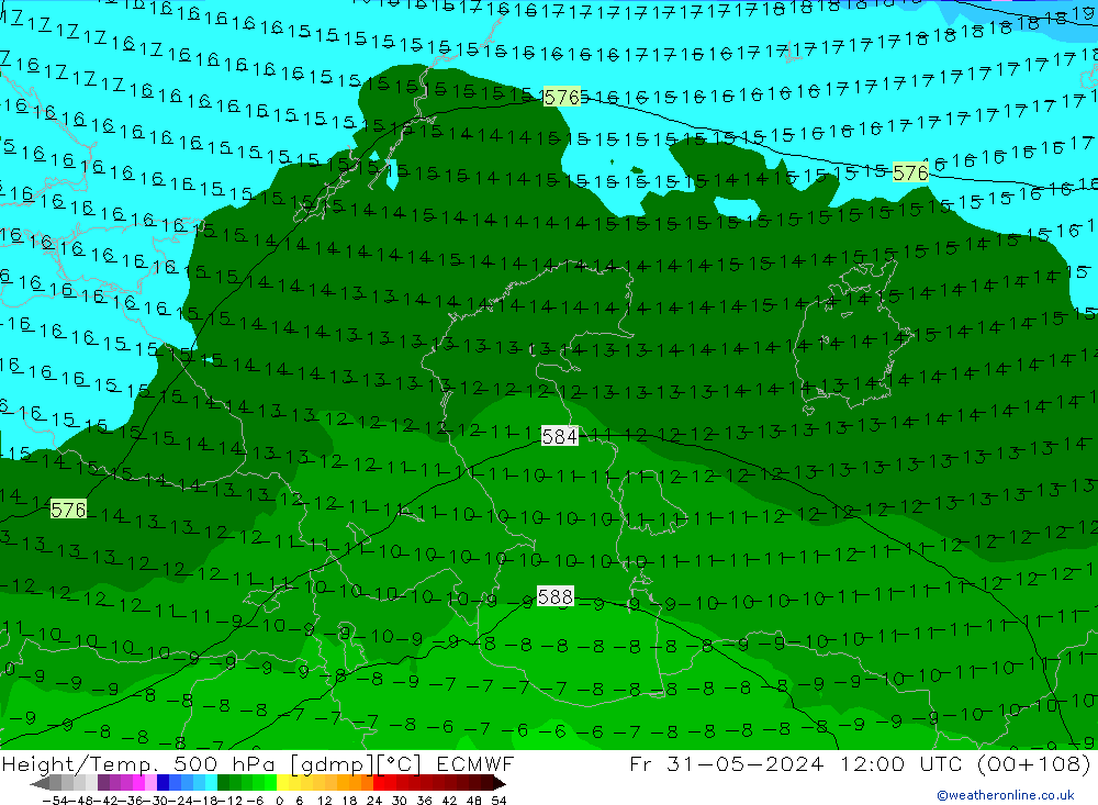 Z500/Rain (+SLP)/Z850 ECMWF Sex 31.05.2024 12 UTC