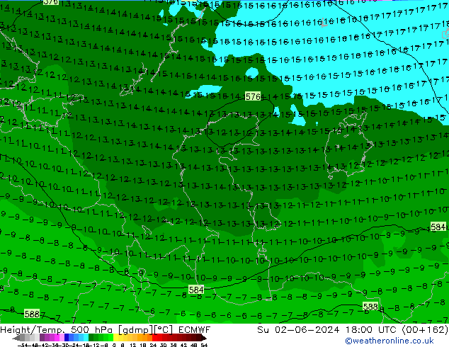 Geop./Temp. 500 hPa ECMWF dom 02.06.2024 18 UTC