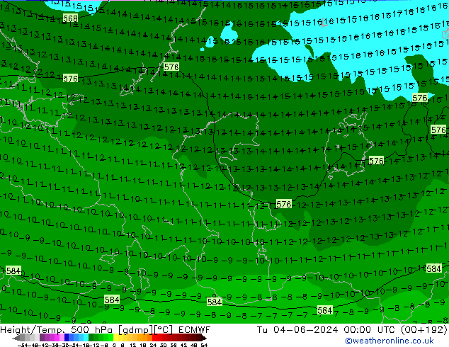 Z500/Rain (+SLP)/Z850 ECMWF Ter 04.06.2024 00 UTC