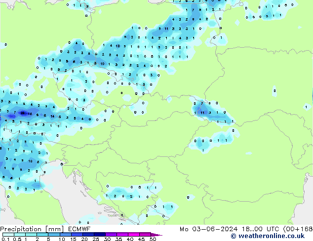 Precipitation ECMWF Mo 03.06.2024 00 UTC