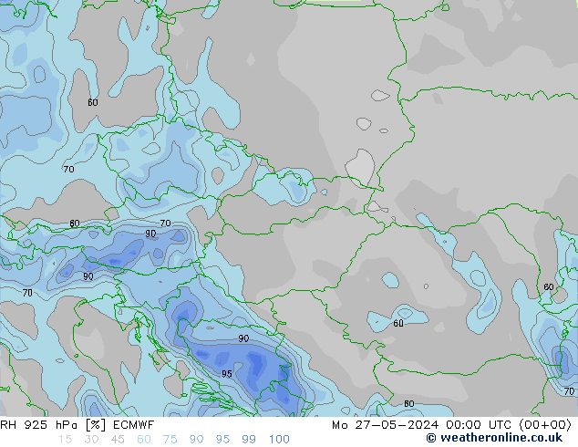 RH 925 hPa ECMWF Seg 27.05.2024 00 UTC