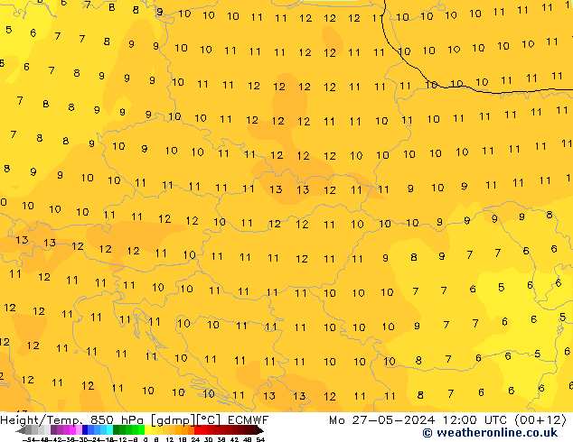 Z500/Regen(+SLP)/Z850 ECMWF ma 27.05.2024 12 UTC