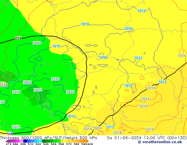 Thck 500-1000hPa ECMWF Sa 01.06.2024 12 UTC