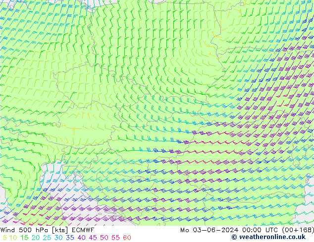 Wind 500 hPa ECMWF Mo 03.06.2024 00 UTC