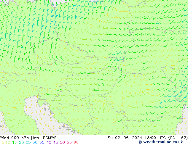 Vento 900 hPa ECMWF dom 02.06.2024 18 UTC