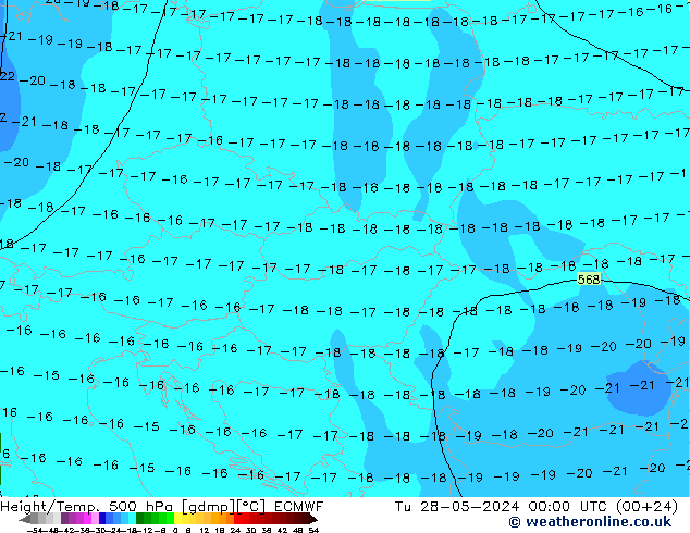 Height/Temp. 500 гПа ECMWF вт 28.05.2024 00 UTC