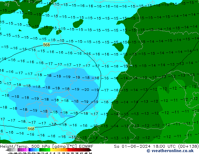 Z500/Rain (+SLP)/Z850 ECMWF Sáb 01.06.2024 18 UTC