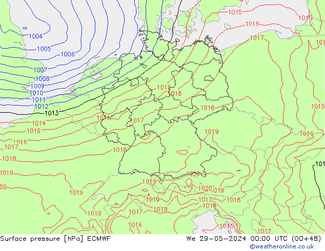 ciśnienie ECMWF śro. 29.05.2024 00 UTC