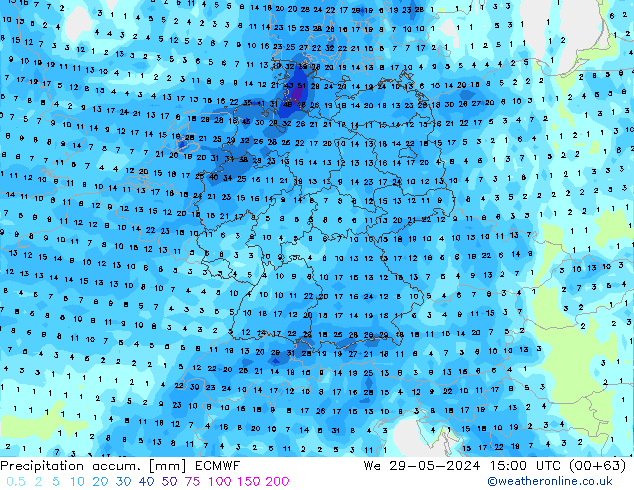 Nied. akkumuliert ECMWF Mi 29.05.2024 15 UTC