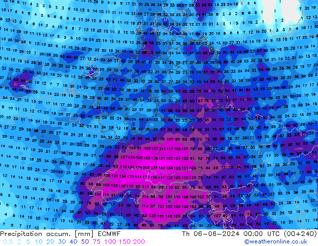 Toplam Yağış ECMWF Per 06.06.2024 00 UTC