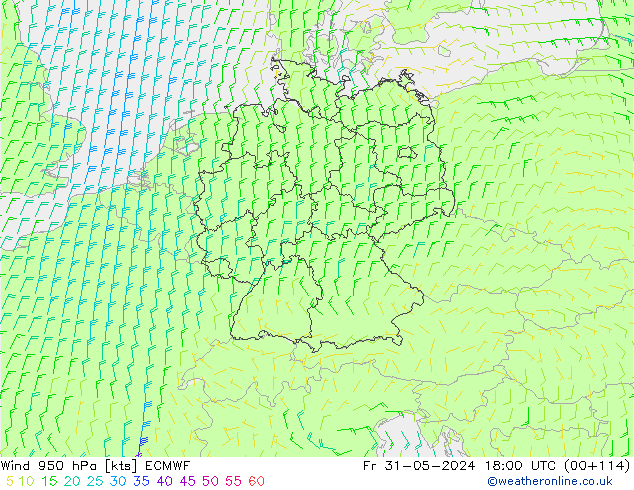 Wind 950 hPa ECMWF vr 31.05.2024 18 UTC