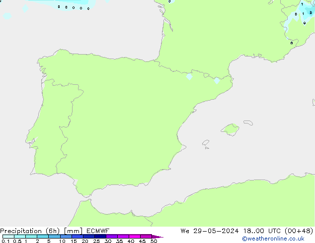 Z500/Yağmur (+YB)/Z850 ECMWF Çar 29.05.2024 00 UTC