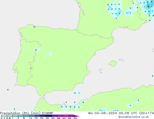 Z500/Rain (+SLP)/Z850 ECMWF Mo 03.06.2024 06 UTC