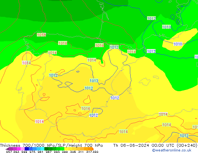 Thck 700-1000 hPa ECMWF  06.06.2024 00 UTC