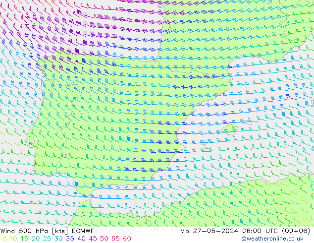 Rüzgar 500 hPa ECMWF Pzt 27.05.2024 06 UTC