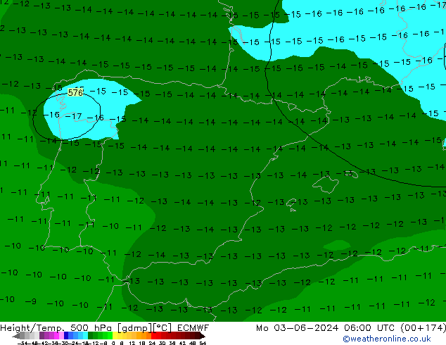 Z500/Rain (+SLP)/Z850 ECMWF Mo 03.06.2024 06 UTC