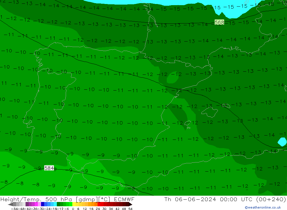 Z500/Rain (+SLP)/Z850 ECMWF Th 06.06.2024 00 UTC