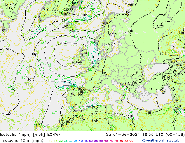 Isotachs (mph) ECMWF So 01.06.2024 18 UTC