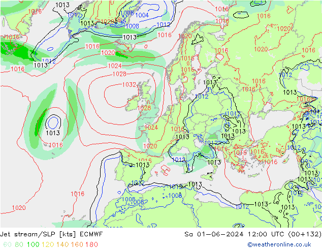 Corriente en chorro ECMWF sáb 01.06.2024 12 UTC