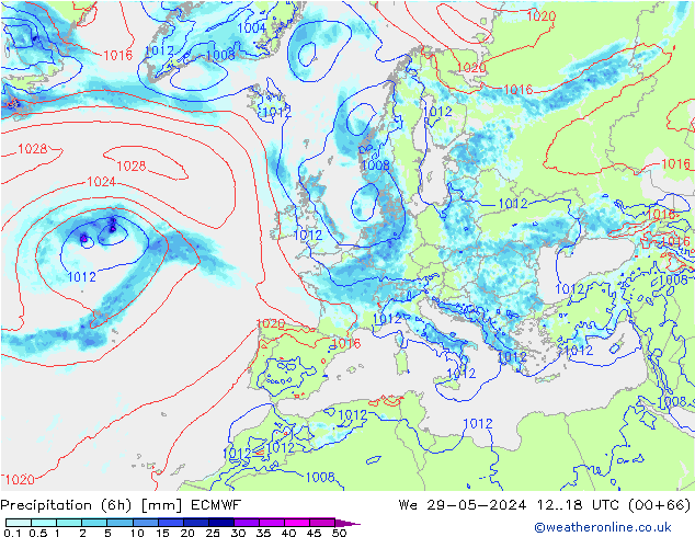 Z500/Regen(+SLP)/Z850 ECMWF wo 29.05.2024 18 UTC