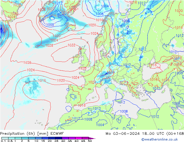 Z500/Rain (+SLP)/Z850 ECMWF lun 03.06.2024 00 UTC