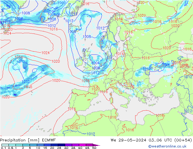 precipitação ECMWF Qua 29.05.2024 06 UTC