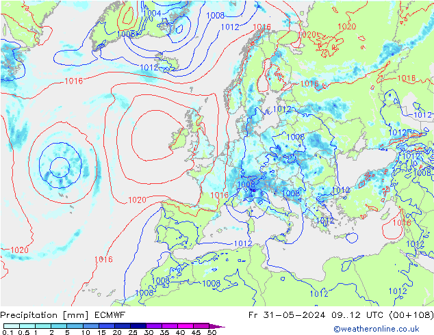 Precipitación ECMWF vie 31.05.2024 12 UTC