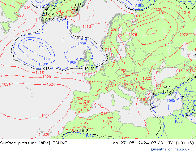 Luchtdruk (Grond) ECMWF ma 27.05.2024 03 UTC