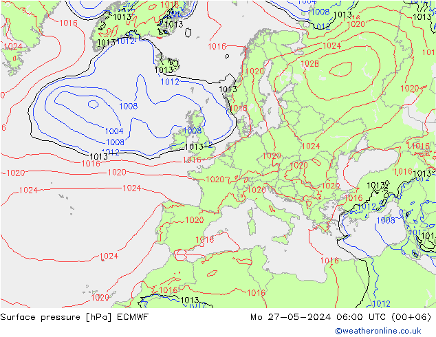 Yer basıncı ECMWF Pzt 27.05.2024 06 UTC