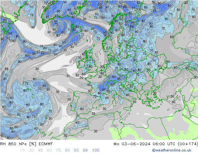 850 hPa Nispi Nem ECMWF Pzt 03.06.2024 06 UTC