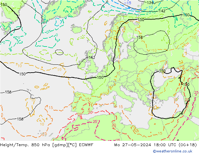 Z500/Rain (+SLP)/Z850 ECMWF lun 27.05.2024 18 UTC