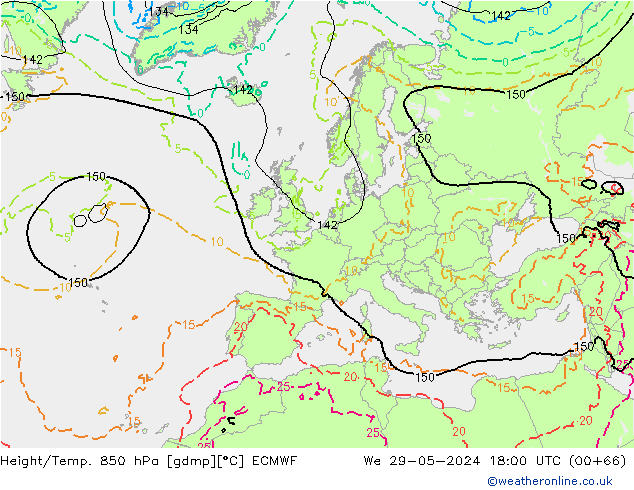 Z500/Regen(+SLP)/Z850 ECMWF wo 29.05.2024 18 UTC