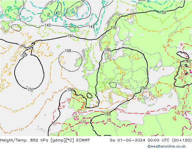 Z500/Rain (+SLP)/Z850 ECMWF so. 01.06.2024 00 UTC