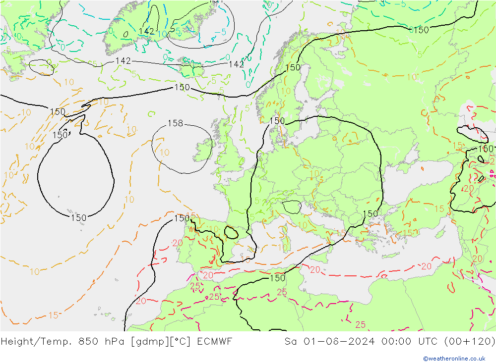 Z500/Rain (+SLP)/Z850 ECMWF so. 01.06.2024 00 UTC