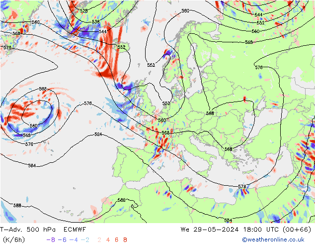 T-Adv. 500 hPa ECMWF We 29.05.2024 18 UTC