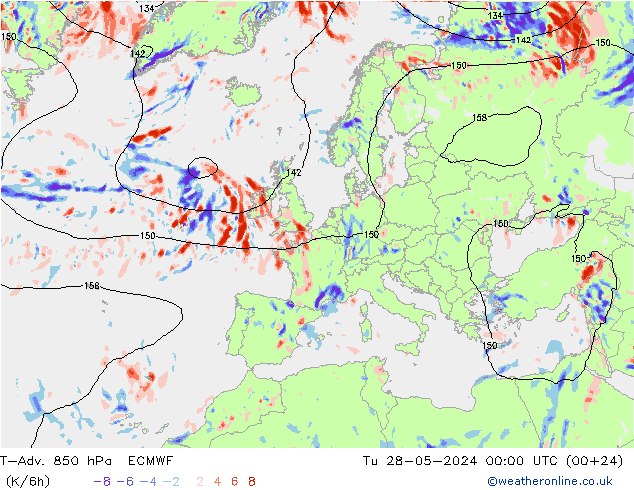 T-Adv. 850 hPa ECMWF  28.05.2024 00 UTC