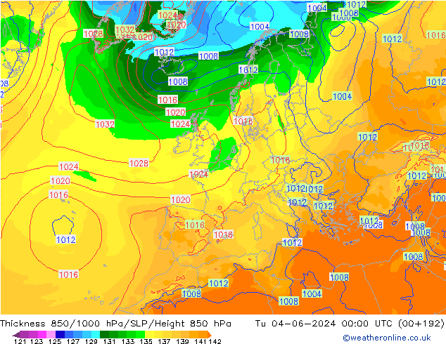 850-1000 hPa Kalınlığı ECMWF Sa 04.06.2024 00 UTC