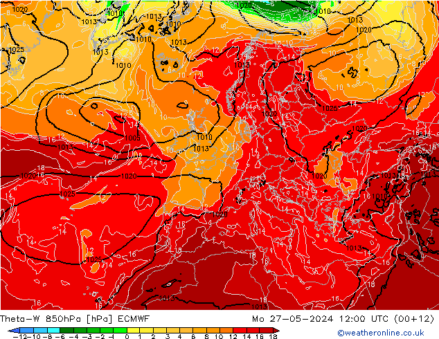 Theta-W 850hPa ECMWF  27.05.2024 12 UTC