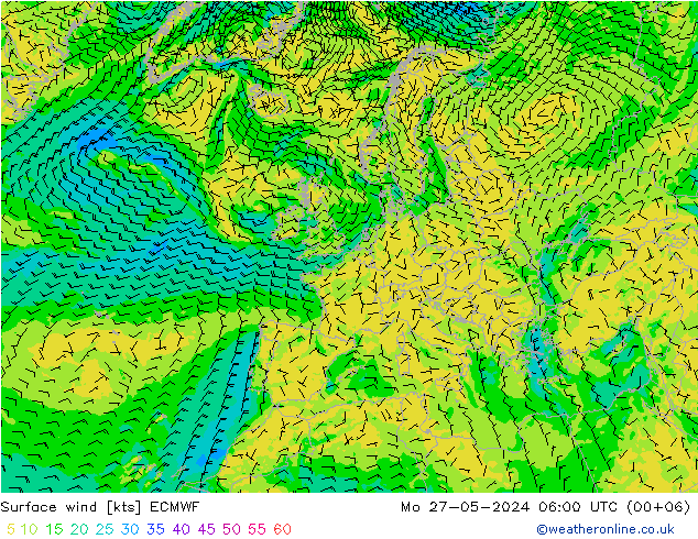 风 10 米 ECMWF 星期一 27.05.2024 06 UTC