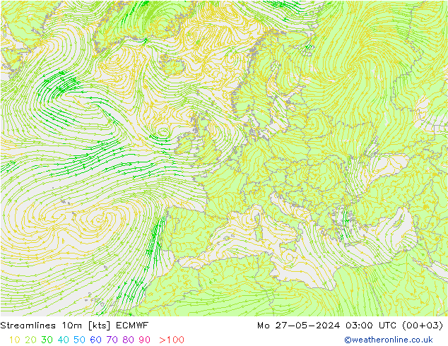 Stromlinien 10m ECMWF Mo 27.05.2024 03 UTC