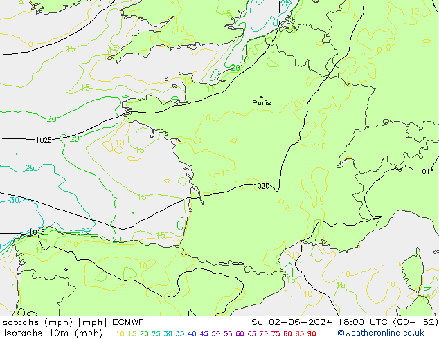 Isotachs (mph) ECMWF Su 02.06.2024 18 UTC