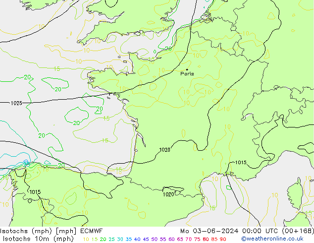 Isotachs (mph) ECMWF Mo 03.06.2024 00 UTC