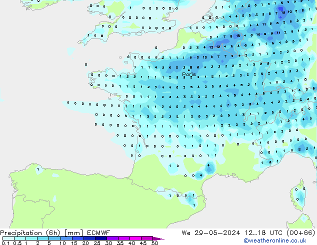 Z500/Rain (+SLP)/Z850 ECMWF We 29.05.2024 18 UTC