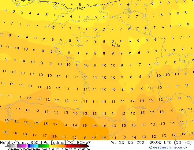 Z500/Rain (+SLP)/Z850 ECMWF We 29.05.2024 00 UTC