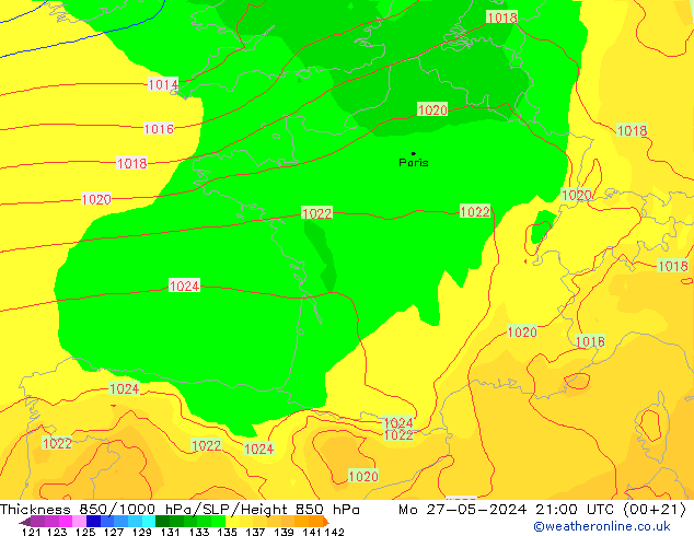 Thck 850-1000 hPa ECMWF Seg 27.05.2024 21 UTC