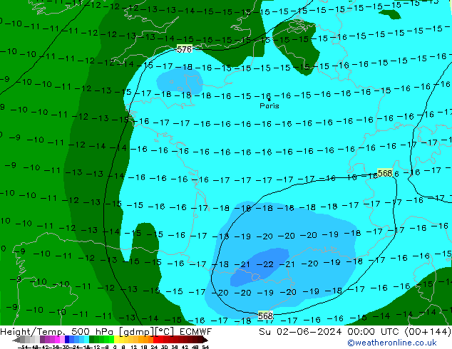 Z500/Rain (+SLP)/Z850 ECMWF Ne 02.06.2024 00 UTC