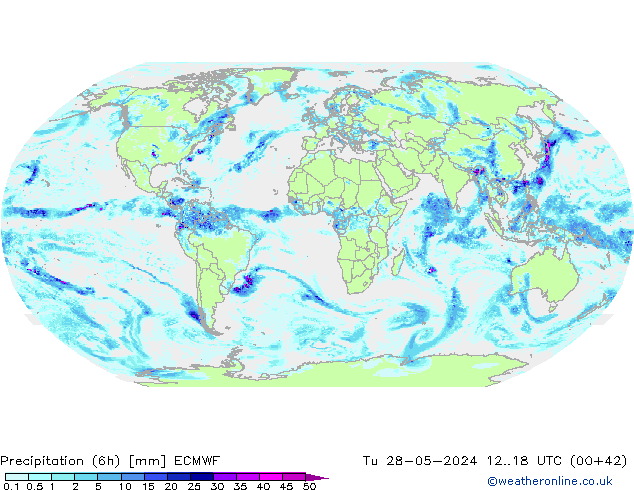 Z500/Rain (+SLP)/Z850 ECMWF вт 28.05.2024 18 UTC